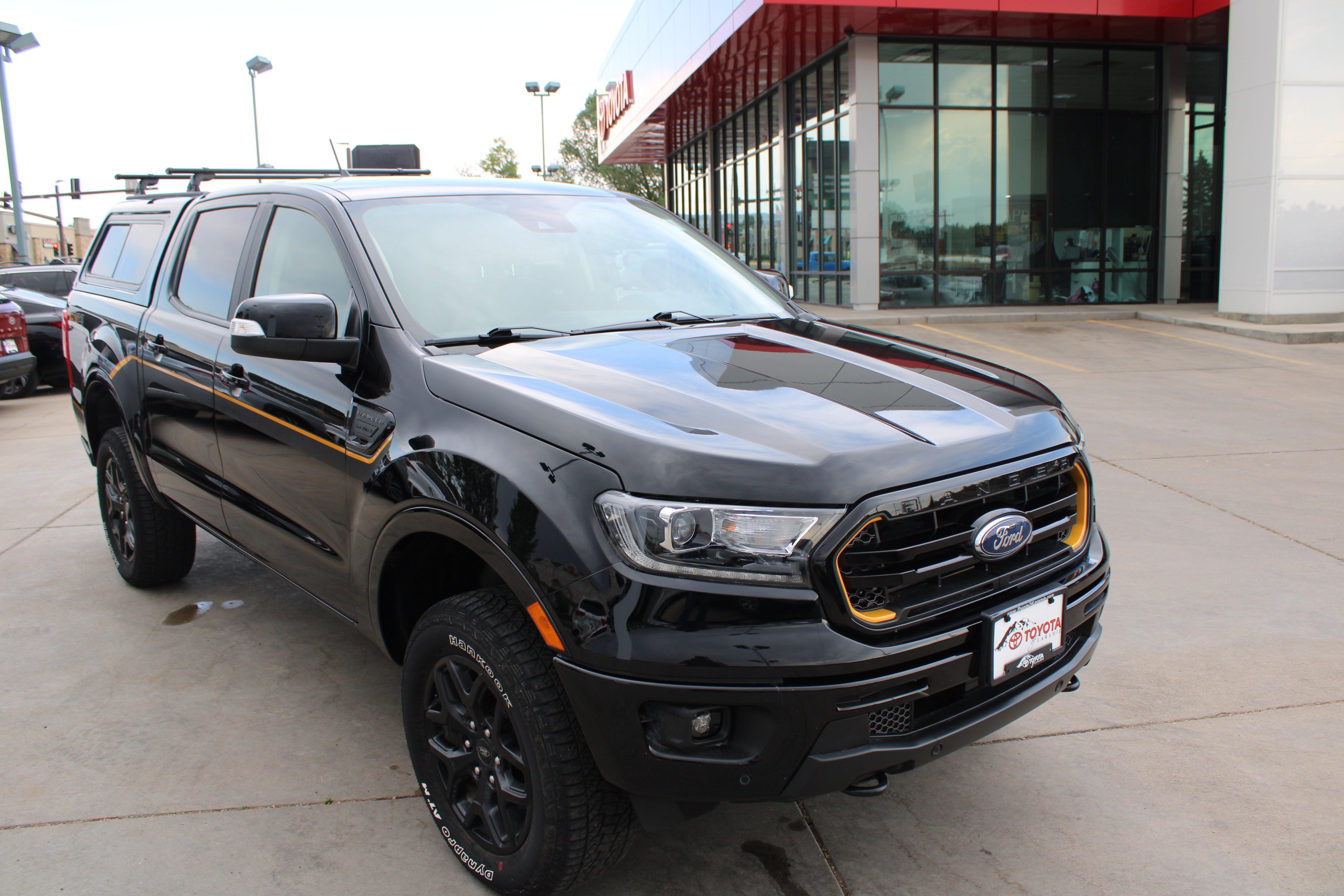 2022 Ford Ranger LARIAT in Black — front three-quarter view